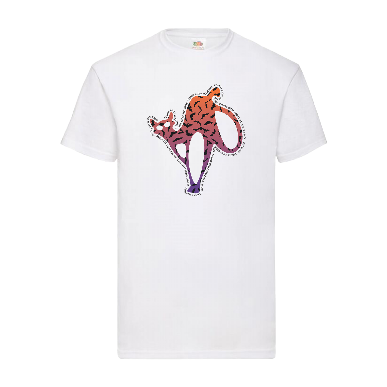 Halloween DTF design - Tshirt Ghost Cat White - Same Day DTF Print London