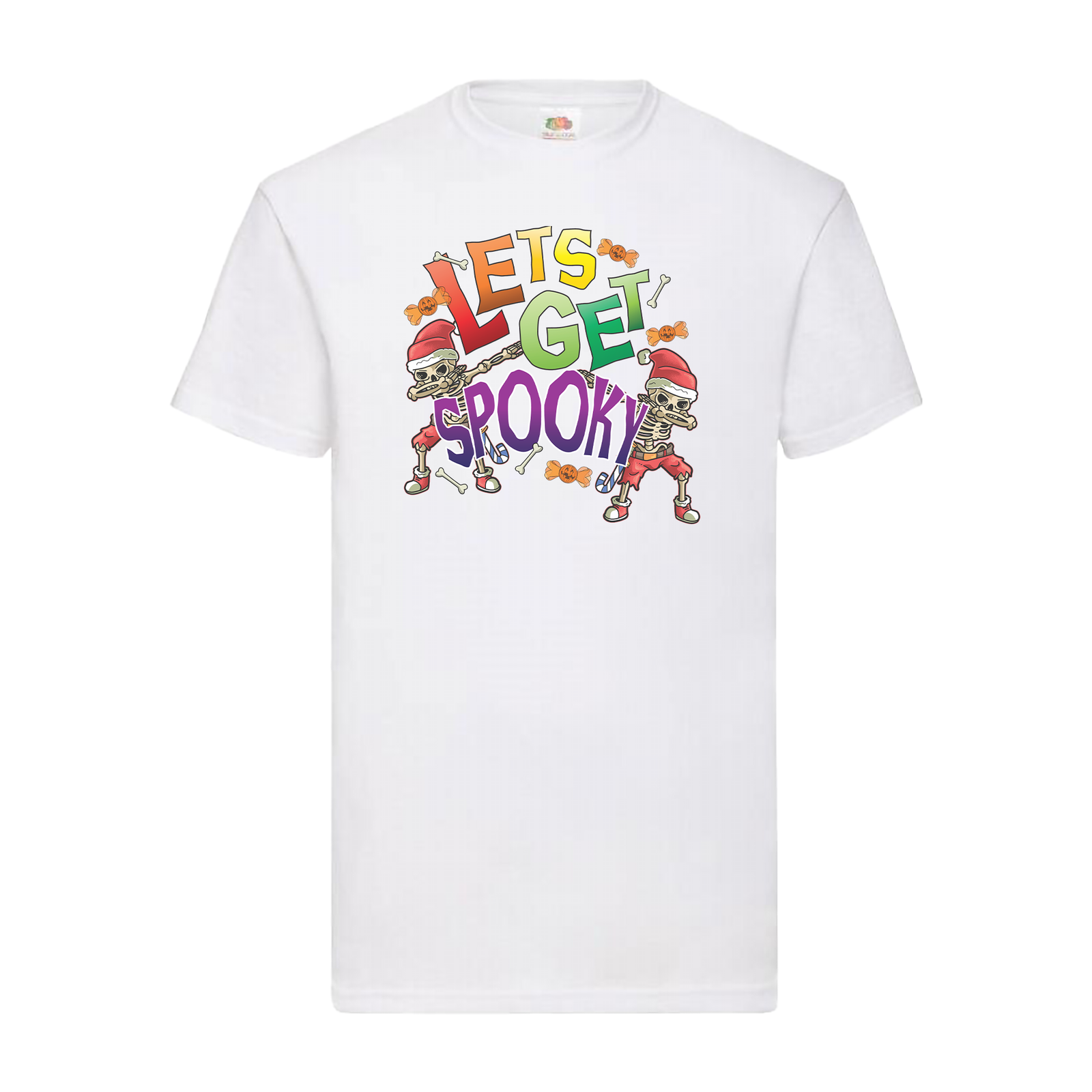 Halloween DTF design - Tshirt Lets Get Spooky White - Same Day DTF Print London